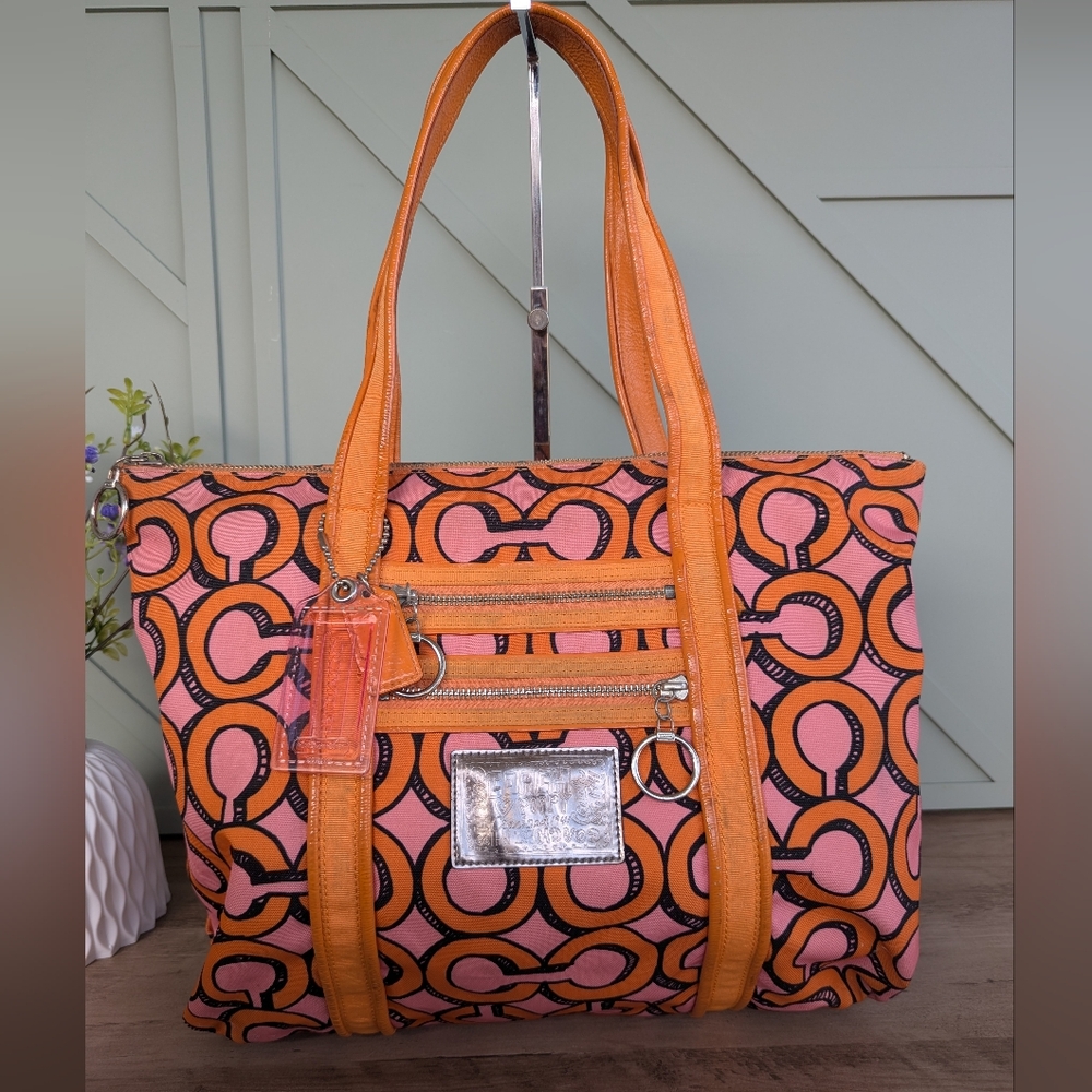Coach Poppy 3D Optic Glam Tote, a vintage-style bag